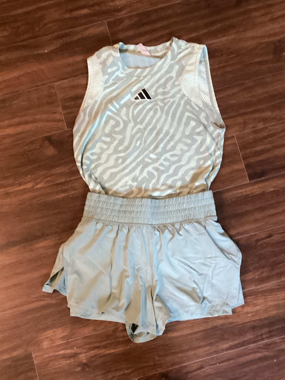 adidas Light Blue Athletic Tank and Shorts Set